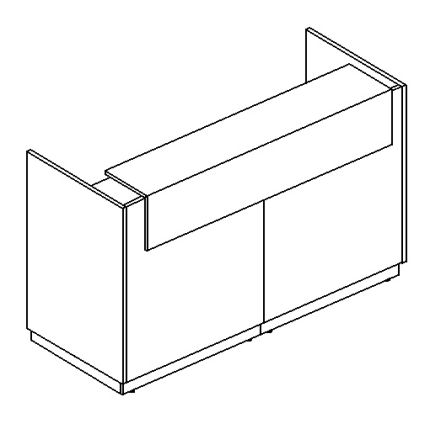 Стойка ресепшен прямая дуб шамони / дуб шамони / дуб шамони