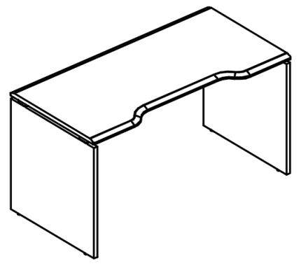 Стол эргономичный "Симметрия" на каркасе ДСП (2 скоса) мокко премиум / вяз либерти
