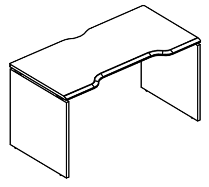 Стол эргономичный "Симметрия" на каркасе ДСП (1 скос) мокко премиум / вяз либерти