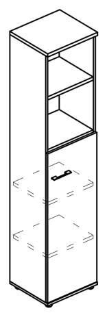 Шкаф для документов полузакрытый узкий (топ ДСП) вяз либерти / вяз либерти