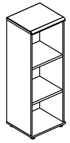 Стеллаж средний узкий (топ МДФ)  вяз либерти / вяз либерти