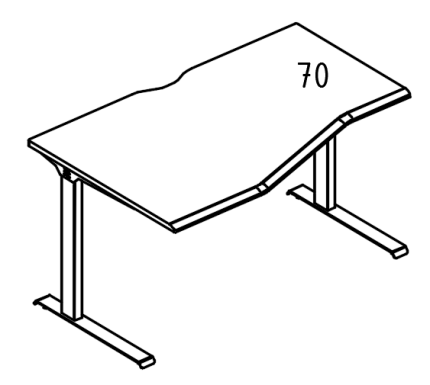 Стол эргономичный "Техно" на металлокаркасе МL (1 скос) левый  вяз либерти / антрацит