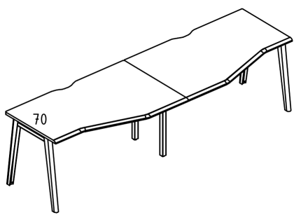 Рабочая станция "Техно" на металлокаркасе МТ (1 скос) вяз либерти / белый, вставка белая